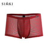 simki男士网状透明平角裤 绅安骑情趣内裤smfrb1as054时尚舒适男士