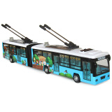 节日礼物公交车玩具双层巴士模型仿真公共汽车合金大巴车玩具车儿童小汽车 双节电车208路 涂鸦款