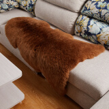 澳羊一族 澳洲皮毛一体纯羊毛沙发垫整张羊皮羊毛飘窗垫客厅卧室椅垫 咖啡色 1拼 100cm×70cm