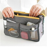 SP SAUCE 加厚双拉链带手提多功能包中包便携包内袋包 灰色