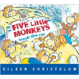 五只小猴子洗汽车进口原版 纸板书 童趣绘本学前教育（4-6岁）