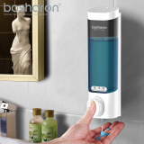 博莎朗（bosharon）宾馆壁挂皂液器免打孔洗手液盒子酒店卫生间浴室家用沐浴露按压瓶 B-6091白色