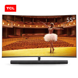 tcl曲面电视55英寸 55c7 超薄曲屏全面屏真4k超高清人工智能彩电136%