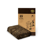 利源隆 湖南安化黑茶 金花茯砖 手工茯茶 手筑茯砖茶450g 2019 黑色