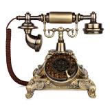 金顺迪海洋之星 仿古电话机复古老式欧式电话家用座机 无线插卡电话机电信移动固话座机 古铜色旋转(插联通移动卡)