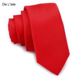 De L'isle 5cm韩版纯色窄领带 休闲 结婚 伴郎 男士商务 女士职业学生 礼盒装 红色