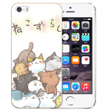 幸运钻 iphone5s手机壳防摔硅胶保护套卡通彩绘 适用于苹果iphone5/5s/SE 苹果5/s一推猫咪