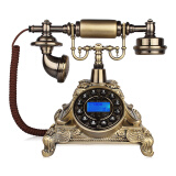 金顺迪海洋之星 仿古电话机复古老式欧式电话家用座机 无线插卡电话机电信移动固话座机 古铜色免提(接电话线)