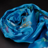 艺巅吉彩 五色哈达藏族 蒙古族藏饰真丝提花八吉祥哈达 长2.5米 6色可选 蓝色