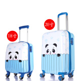 途成儿童拉杆箱女儿童旅行箱男卡通行李箱子18/20英寸学生皮箱 蓝色熊猫儿童拉杆箱 18英寸儿童拉杆箱适合3-9岁