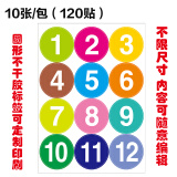 数字号码贴编号贴纸 月份标签纸序号标签序列编号贴纸 大圆形120贴6