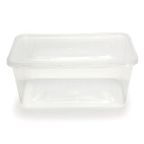 喇叭花1000ml一次性外卖盒 方形透明打包饭盒 送餐盒 食品盒 保鲜盒100个 寿司盒