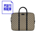 gucci/古驰 男士经典配色时尚手提包肩背包公文包 褐色 均码