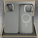 适用新款iPhone15promax凯夫拉手机壳全包磁吸苹果14pro碳纤维保护套防摔 600d细纹黑色钢圈内置磁吸 iPhone 15 Pro Max
