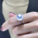 莫氏 澳洲南洋白珠戒指海水珍珠戒圈18K金钻石简约热巴款海水珍珠戒指 12mm定制戒指