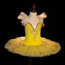 山头林村芭蕾舞服 新款女童芭蕾舞裙吊带纱裙儿童蓬蓬裙表演服幼儿舞蹈演 黄色 160cm
