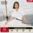 Teenie Weenie【明星同款】小熊2024年夏季新款短袖针织薄款上衣女 白色 160/S