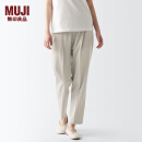 无印良品（MUJI）女式 聚酯纤维 锥形裤 裤子 长裤 休闲裤 BEH17C3A 淡黄色 M