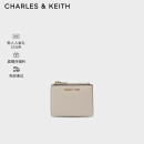 CHARLES&KEITH质感纯色包包女包多卡位短款钱包女士CK6-10680907 Ivory象牙色 XXS