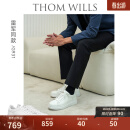 THOM WILLS【雷军同款】厚底小白鞋男增高真皮商务透气板鞋休闲皮鞋夏季男鞋 白色G931-1 （每天19点更新库存） 7 /40码