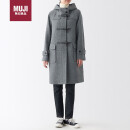 无印良品（MUJI）女式 羊毛混 牛角扣大衣 长款外套 毛呢大衣秋冬 炭灰色2A L 