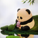 坐姿熊猫花花可爱卡通高颜值卧室氛围灯感应护眼拍拍灯硅胶小夜灯 普通款熊猫