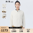 斯琴（siqin）女2023冬季新品米白色小翻领拉链落肩休闲长袖薄棉服 BCDS00234 米白 S