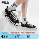 斐乐（FILA）【张艺兴同款】LOOP断层鞋男鞋帆布鞋新款休闲鞋运动板鞋 黑-BK 42