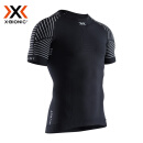 XBIONIC全新优能轻量4.0男士运动短袖T恤速干跑步功能内衣健身骑行压缩衣 猫眼黑/极地白 L