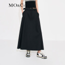 MO&Co.中高腰长款压褶宽松A字半身裙伞裙(附腰带)设计感裙子 黑色-第2批 M/165