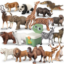 玛奇乐（MECHILE）仿真野生动物模型玩具套装长颈鹿斑马儿童早教认知儿童生日礼物 动物18件套装（含收纳椅）