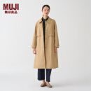 无印良品（MUJI） 女式 不易沾水大衣外套女款休闲百搭中长款风衣早春新品 米色 XL(165/92A)