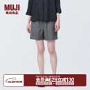 无印良品（MUJI）女式 麻 短裤 裤子女款夏款 BE1SLC4S 炭灰色 L (165/70A)