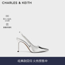 CHARLES&KEITH质感链条尖头高跟鞋凉鞋子鞋520情人节礼物送女友CK1-60280377 Silver银色 37
