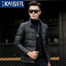 凯撒;KAISER品牌真皮皮衣男加厚服短款翻领绵羊皮夹克男2023新款冬季外套 黑色 175/XL