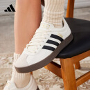 adidas「T头鞋」VL COURT休闲板鞋德训鞋男女阿迪达斯官方轻运动 白色/黑色/树脂黄 37