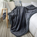 小毛毯沙发盖毯羊羔绒双层加厚珊瑚绒办公室午睡午休空调儿童毯子 深空灰 160*200厘米