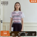 Teenie Weenie小熊2024年夏季新款假两件学院风针织短袖薄款女 浅粉色 160/S
