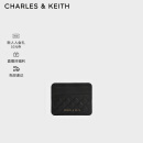 CHARLES&KEITH撞色绗缝菱格迷你卡包女CK6-50680926-1 Black黑色 XXS