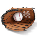 英辉（INVUI）棒球手套投球垒球儿童款加厚耐磨捕手手套（1软棒球） S码 棕色