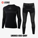 乐凯奇（LECAGE）滑雪速干衣保暖滑雪内衣套装男女保暖排汗紧身透气功能内衣套装 黑灰（男款） XL