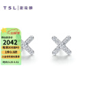 谢瑞麟（TSL）18K金钻石耳钉无限系列简约耳坠耳环耳饰女款BC201(63243)