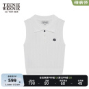 Teenie Weenie小熊2024年夏季新款绞花针织背心修身时尚白色上衣女 白色 160/S