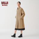 无印良品（MUJI）女式 不易沾水 立领大衣 外套女款 中长款 风衣早春新品 BDE94C4S 米色 XL (165/92A)