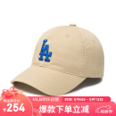 MLB帽子男女棒球帽四季大标软顶鸭舌帽运动3ACP6601N-07BGS-F/米黄色