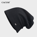 CACUSS帽子男女士春秋薄款棉包头套头帽夏季空调睡觉保暖月子帽产后黑大