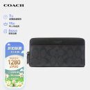 蔻驰（COACH）COACH【官方直供】男士长款钱包灰黑色PVC配皮F25517N3A