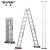 巴芬 折叠梯多功能铝合金加厚工程梯人字梯电工铝材梯 折叠梯 4折5步=直梯5.76米