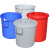 塑料水桶圆桶加厚带盖超大号储水桶\大容量酿酒发酵胶桶垃圾桶 380#约装410斤水【无盖*蓝色】