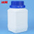冰禹 BYA-399 加厚化工农药试剂瓶 广口密封塑料方瓶 500ml乳白色(配蓝色盖)